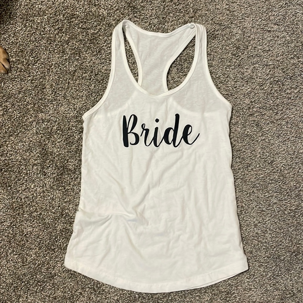 White “Bride” tank top